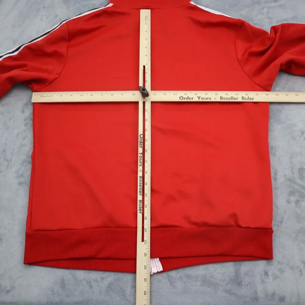 Casual Jacket Mens 3XL Red Long Sleeve High Neck Full Zip Banded Cuffs Outwear